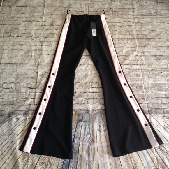 Highwaist flare track pants button buttom Inseam36 - Picture 3 of 5